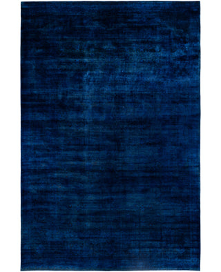 Overdyed One-of-a-Kind Wool Blue Area Rug 12' 4" x 18' 1"
