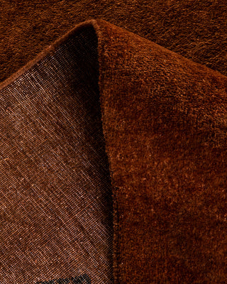 Contemporary Hand-Knotted Overdyed Brown Area Rug 9' 2" x 11' 10"