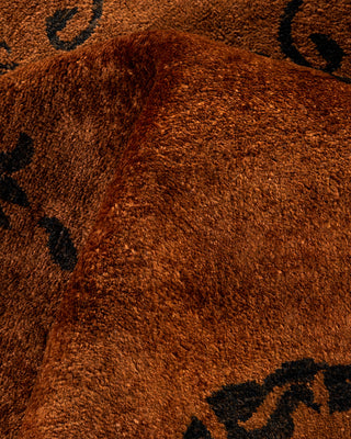 Contemporary Hand-Knotted Overdyed Brown Area Rug 9' 2" x 11' 10"