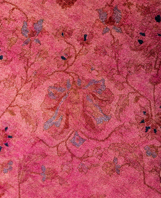 Overdyed Hand-Knotted Wool Modern-Contemporary Pink Area Rug 8' 1" x 8' 1"