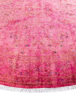 Overdyed Hand-Knotted Wool Modern-Contemporary Pink Area Rug 8' 1" x 8' 1"