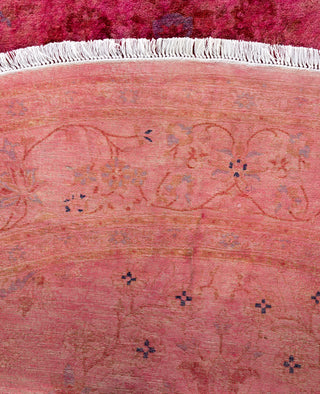 Overdyed Hand-Knotted Wool Modern-Contemporary Pink Area Rug 8' 1" x 8' 1"