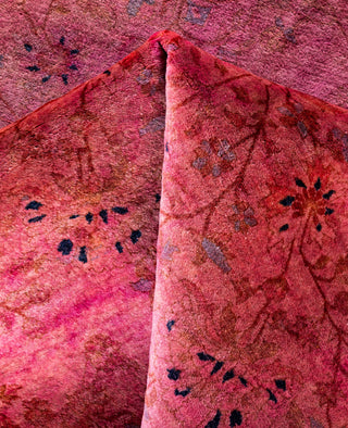 Overdyed Hand-Knotted Wool Modern-Contemporary Pink Area Rug 8' 1" x 8' 1"