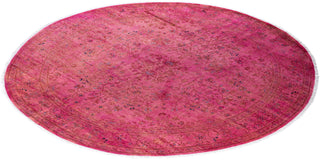 Overdyed Hand-Knotted Wool Modern-Contemporary Pink Area Rug 8' 1" x 8' 1"