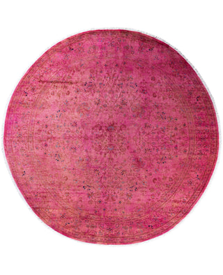 Overdyed Hand-Knotted Wool Modern-Contemporary Pink Area Rug 8' 1" x 8' 1"