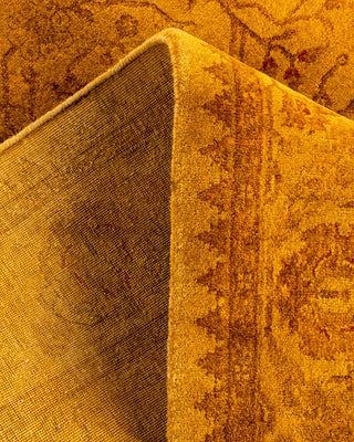 Contemporary Hand-Knotted Overdyed Gold Area Rug 3' 2" x 5' 4"