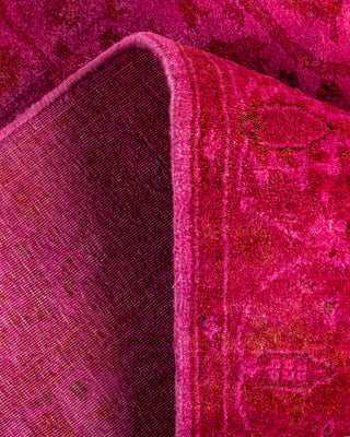 Contemporary Hand-Knotted Overdyed Pink Area Rug 3' 2" x 5' 4"