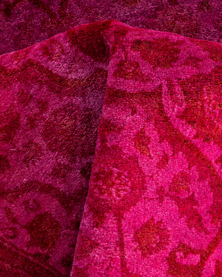 Contemporary Hand-Knotted Overdyed Pink Area Rug 3' 2" x 5' 4"