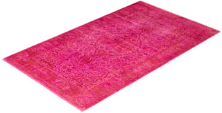 Contemporary Hand-Knotted Overdyed Pink Area Rug 3' 2" x 5' 4"