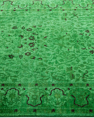 Contemporary Hand-Knotted Overdyed Green Area Rug 3' 2" x 5' 7"