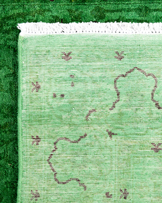Contemporary Hand-Knotted Overdyed Green Area Rug 3' 2" x 5' 7"