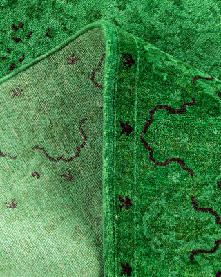 Contemporary Hand-Knotted Overdyed Green Area Rug 3' 2" x 5' 7"