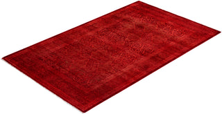 Contemporary Hand-Knotted Overdyed Pink Area Rug 3' 1" x 5' 2"