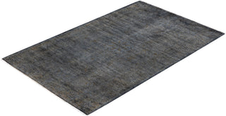 Contemporary Hand-Knotted Overdyed Gray Area Rug 3' 3" x 5' 1"