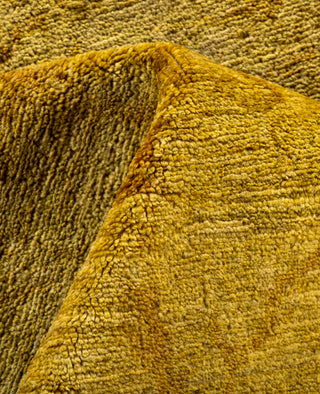 Contemporary Overdyed Wool Hand Knotted Yellow Area Rug 6' 3" x 9' 2"