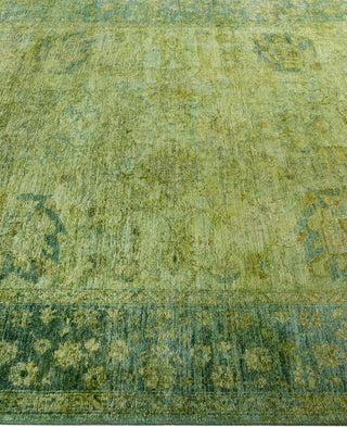 Contemporary Overdyed Wool Hand Knotted Green Area Rug 6' 1" x 9' 0"