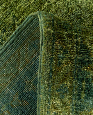 Contemporary Overdyed Wool Hand Knotted Green Area Rug 6' 1" x 9' 0"