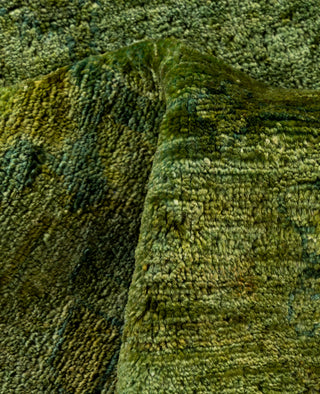 Contemporary Overdyed Wool Hand Knotted Green Area Rug 6' 1" x 9' 0"