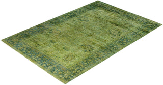 Contemporary Overdyed Wool Hand Knotted Green Area Rug 6' 1" x 9' 0"