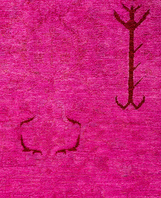 Overdyed One-of-a-Kind Wool Pink Area Rug 5' 2" x 7' 10"