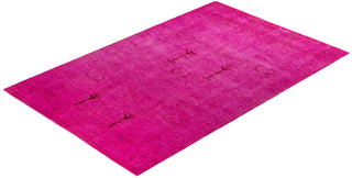 Overdyed One-of-a-Kind Wool Pink Area Rug 5' 2" x 7' 10"
