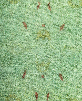 Contemporary Overdyed Wool Hand Knotted Green Area Rug 4' 2" x 6' 4"