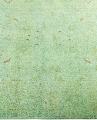 Contemporary Overdyed Wool Hand Knotted Green Area Rug 4' 2" x 6' 4"