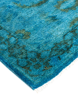 Contemporary Hand-Knotted Overdyed Blue Area Rug 3' 2" x 5' 6"