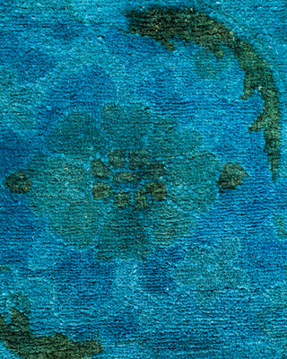 Contemporary Hand-Knotted Overdyed Blue Area Rug 3' 2" x 5' 6"