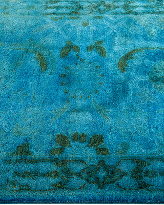 Contemporary Hand-Knotted Overdyed Blue Area Rug 3' 2" x 5' 6"