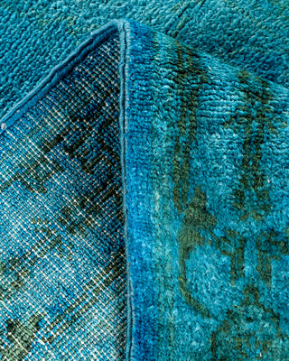Contemporary Hand-Knotted Overdyed Blue Area Rug 3' 2" x 5' 6"
