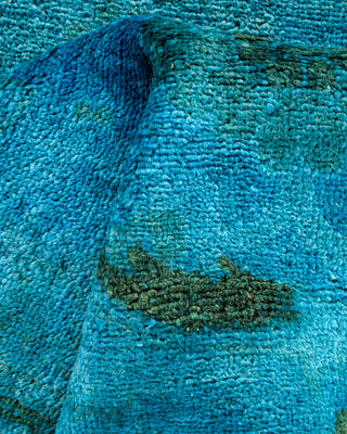 Contemporary Hand-Knotted Overdyed Blue Area Rug 3' 2" x 5' 6"