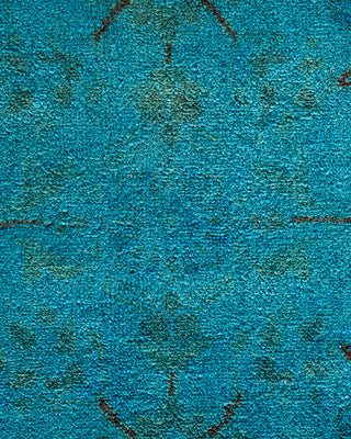 Contemporary Hand-Knotted Overdyed Blue Area Rug 8' 3" x 10' 3"