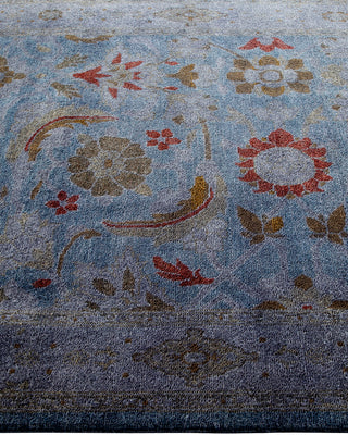 Contemporary Hand-Knotted Overdyed Blue Area Rug 4' 3" x 6' 8"