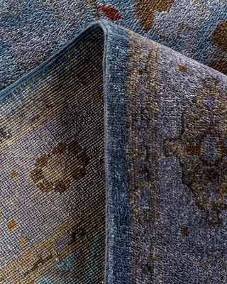 Contemporary Hand-Knotted Overdyed Blue Area Rug 4' 3" x 6' 8"