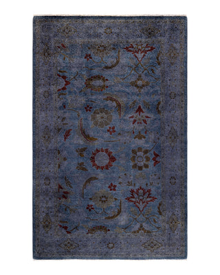 Modern Fine Vibrance Blue Area Rug 4' 3" x 6' 8"