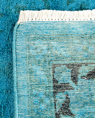 Contemporary Hand-Knotted Overdyed Blue Area Rug 4' 1" x 6' 3"