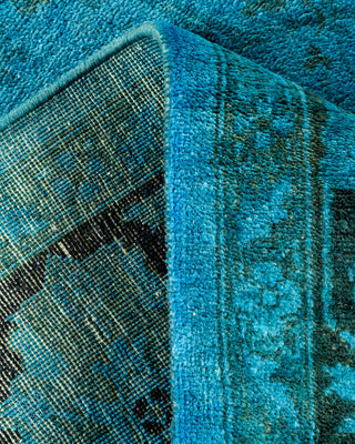 Contemporary Hand-Knotted Overdyed Blue Area Rug 4' 1" x 6' 3"