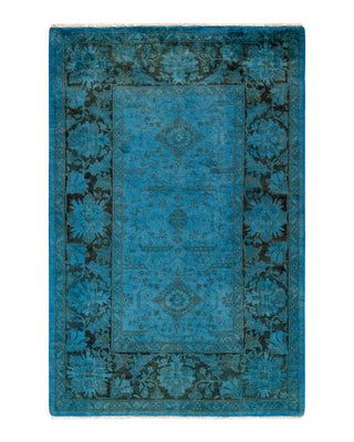 Modern Fine Vibrance Blue Area Rug 4' 1" x 6' 3"