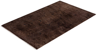 Contemporary Fine Vibrance Gray Wool Area Rug - 3' 1" x 4' 10"