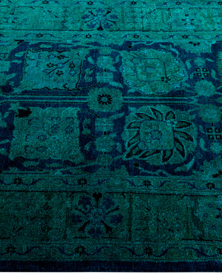 Contemporary Overdyed Wool Hand Knotted Green Area Rug 3' 1" x 5' 2"