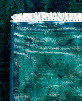Contemporary Overdyed Wool Hand Knotted Green Area Rug 3' 1" x 5' 2"