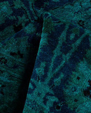 Contemporary Overdyed Wool Hand Knotted Green Area Rug 3' 1" x 5' 2"