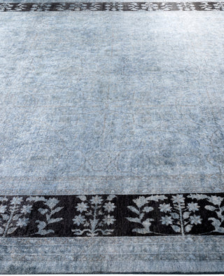 Overdyed One-of-a-Kind Wool Gray Area Rug 9' 1" x 12' 3"