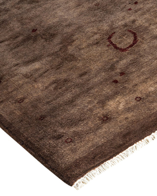 Contemporary Fine Vibrance Brown Wool Area Rug - 8' 3" x 9' 10"
