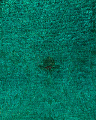 Contemporary Hand-Knotted Overdyed Green Area Rug 8' 0" x 9' 10"