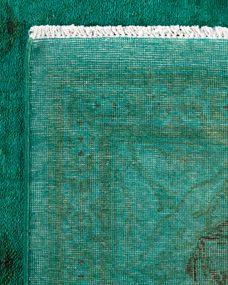 Contemporary Hand-Knotted Overdyed Green Area Rug 8' 0" x 9' 10"