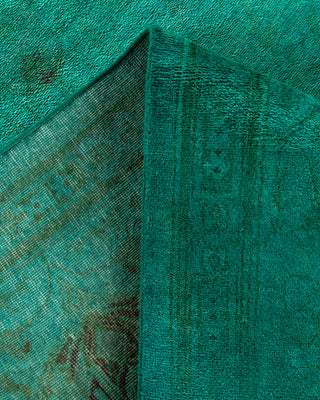 Contemporary Hand-Knotted Overdyed Green Area Rug 8' 0" x 9' 10"