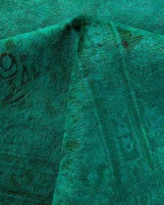 Contemporary Hand-Knotted Overdyed Green Area Rug 8' 0" x 9' 10"