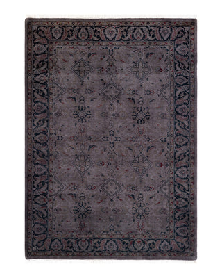 Contemporary Fine Vibrance Brown Wool Area Rug 4' 4" x 6' 1"